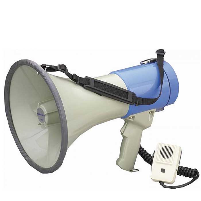 מגפון גדול עם סירנה ורצועת נשיאה 25W