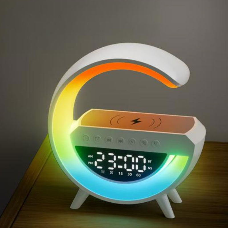 מיני רמקול בלוטוס G עם תאורה מתחלפת ועמדת טעינה