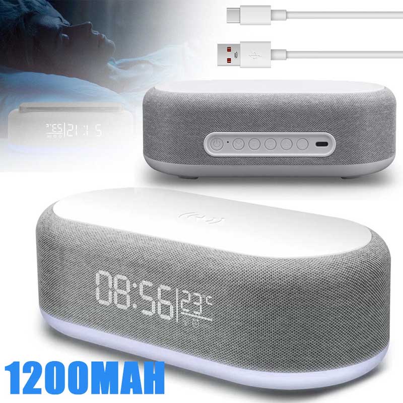 עמדת טעינה אלחוטית מהירה 15W עם שעון מעורר ותאורת לד