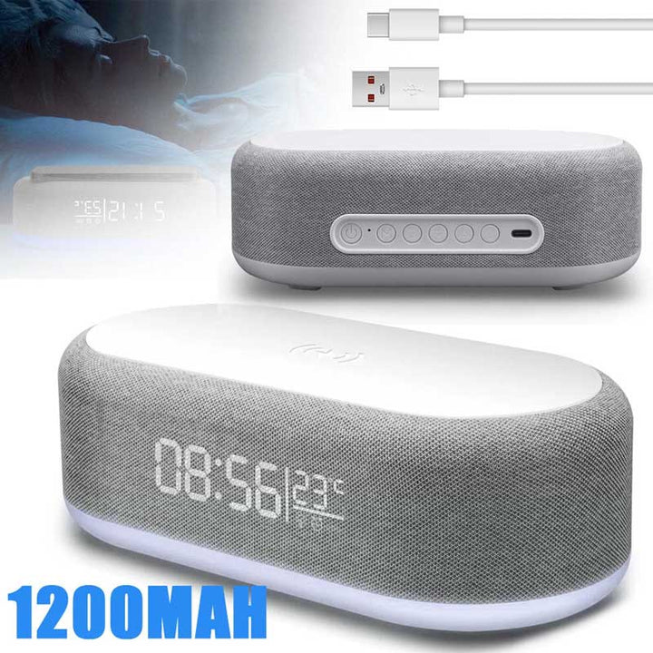 עמדת טעינה אלחוטית מהירה 15W עם שעון מעורר ותאורת לד