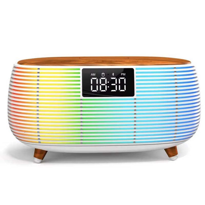 רמקול בלוטוס שולחני 16W משולב שעון מעורר מטען אלחוטי ורדיו