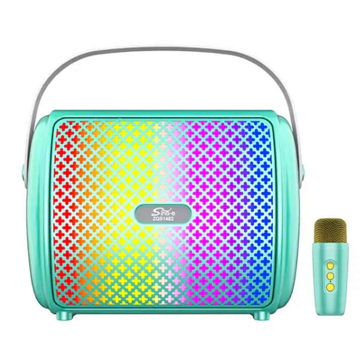 רמקול קריוקי נייד עם תאורה ומיקרופון