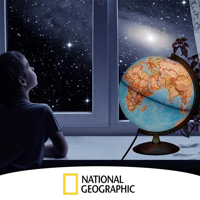 גלובוס מדיני עם תאורה National Geographic 30 ס"מ