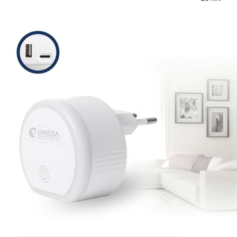 מנורת לילה וקריאה מגע עם שקעי טעינה TYPE-C / USB