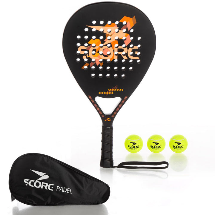 מחבט פאדל מקצועי Padel Racket כולל תיק נשיאה ו-3 כדורים