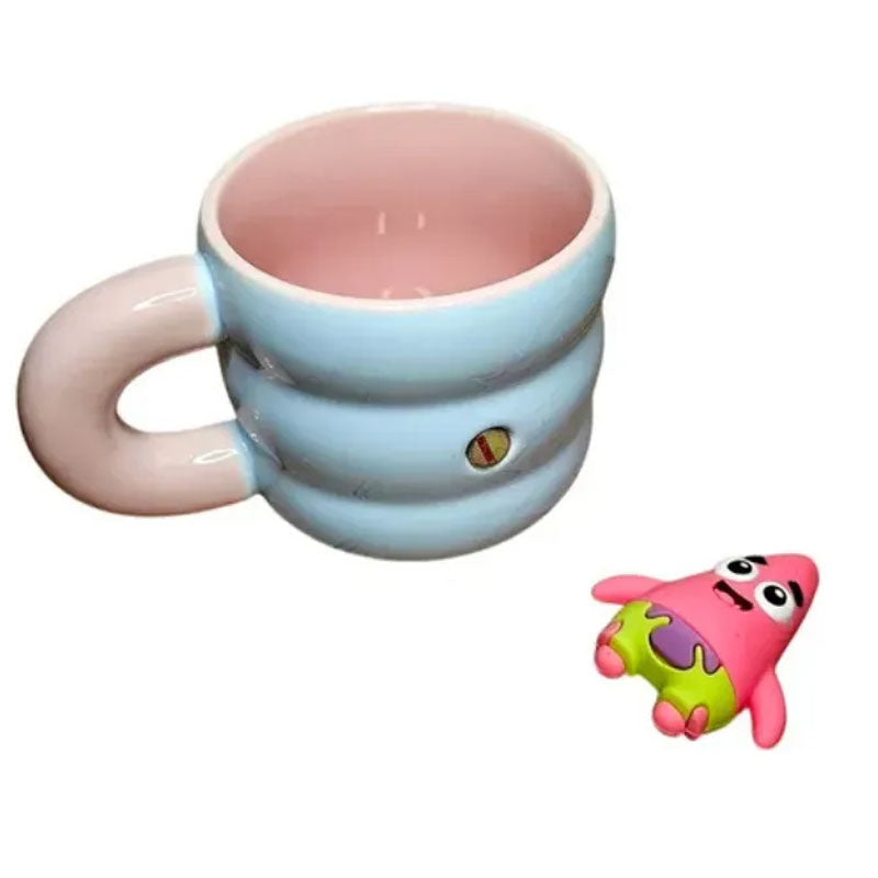 ספל קרמיקה פטריק כוכב הים עם בובה מגנטית