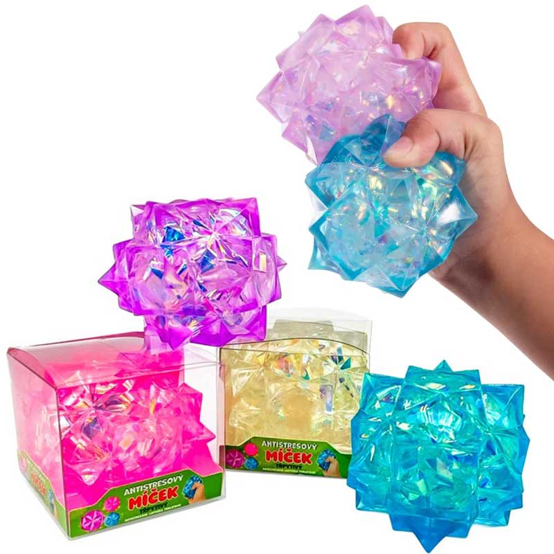 כוכב פוליגונלי נצנצים למעיכה - פידג'ט מעוצב ומנצנץ