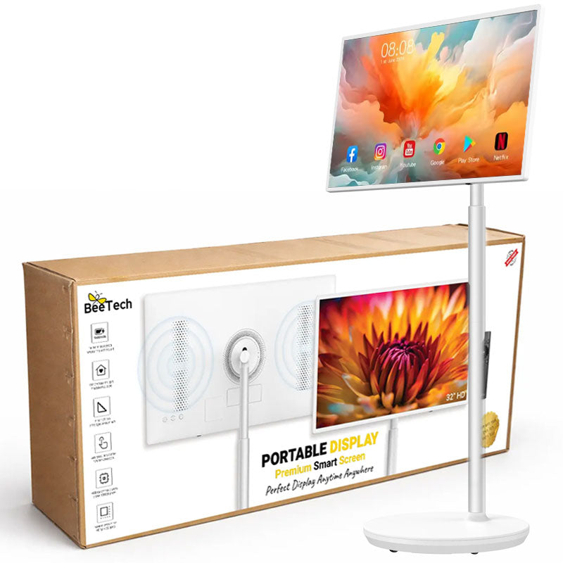 מסך חכם נייד על גלגלים 32 אינץ' – טאבלט ענק BeeTech B-32S