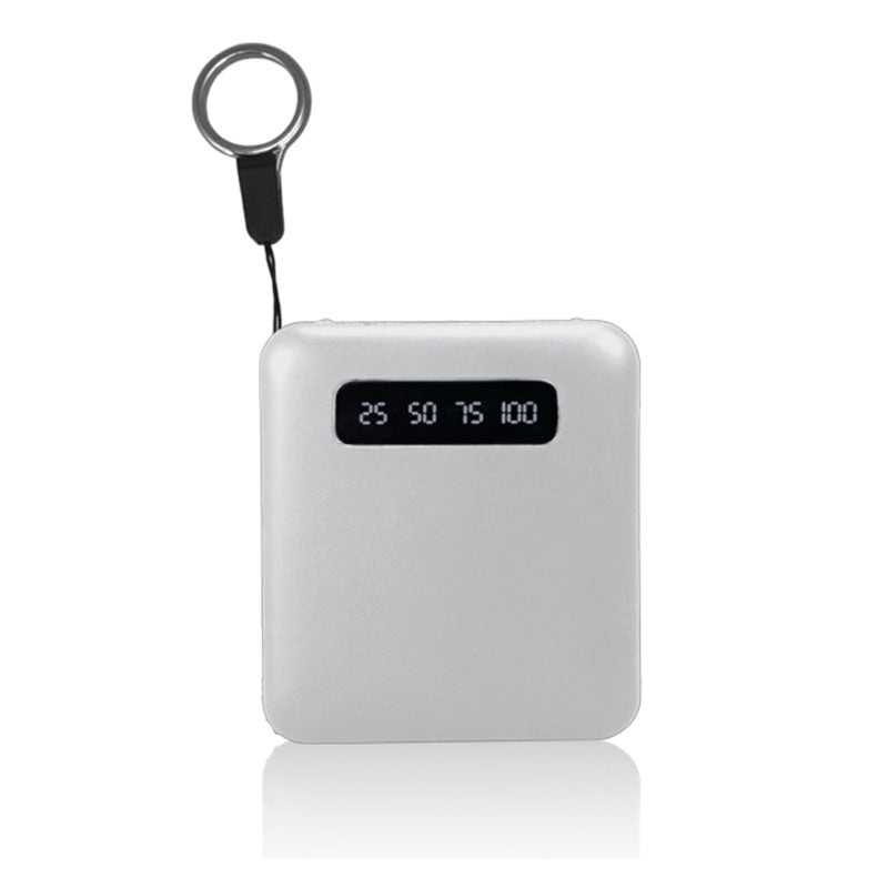 מטען נייד פאוורבנק 10,000mAh עם כבלים מובנים ופנס