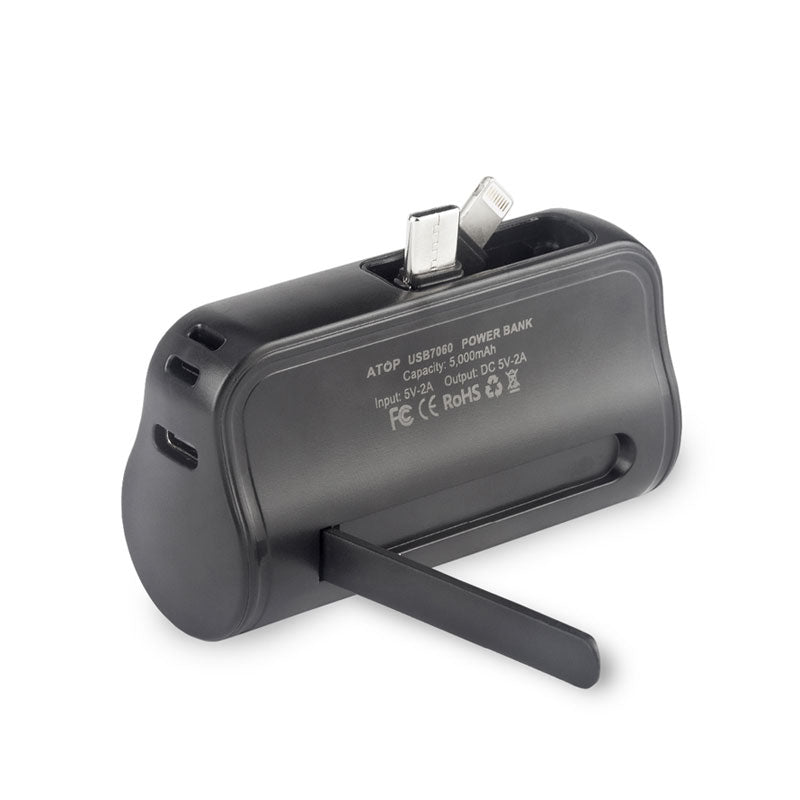 סוללה נטענת קומפקטית 5000mAh עם חיבור כפול
