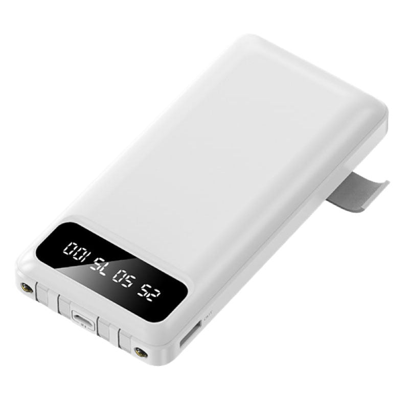 מטען נייד 10,000mAh עם כבלים ופנס