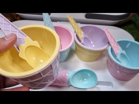 סט קערות וכפיות כלי גלידה לילדים