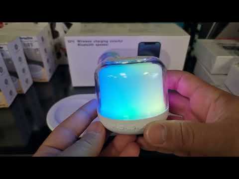 מטען אלחוטי מהיר 15W משולב עם רמקול Bluetooth ומנורת לילה נשלפת