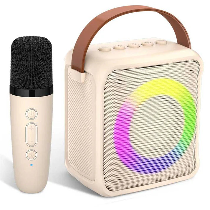 רמקול קריוקי נייד עם מיקרופון אלחוטי ותאורה צבעונית RK-02