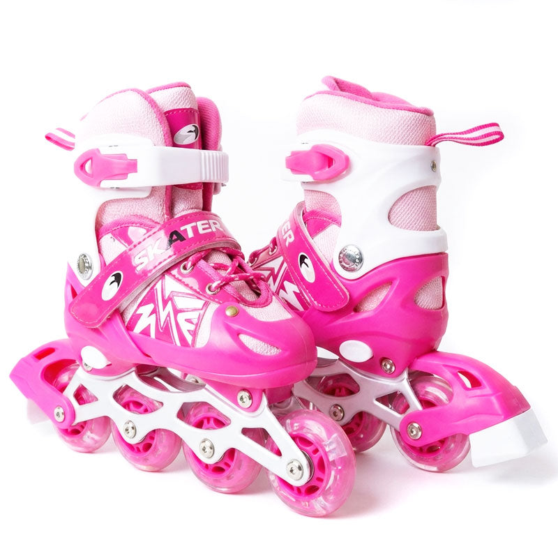 רולרבליידס מקצועיים לילדות דגם SKATER S6 ורוד