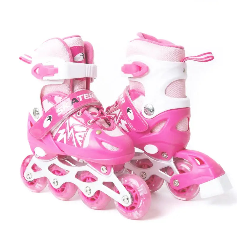 רולרבליידס מקצועיים לילדות דגם SKATER S6 ורוד