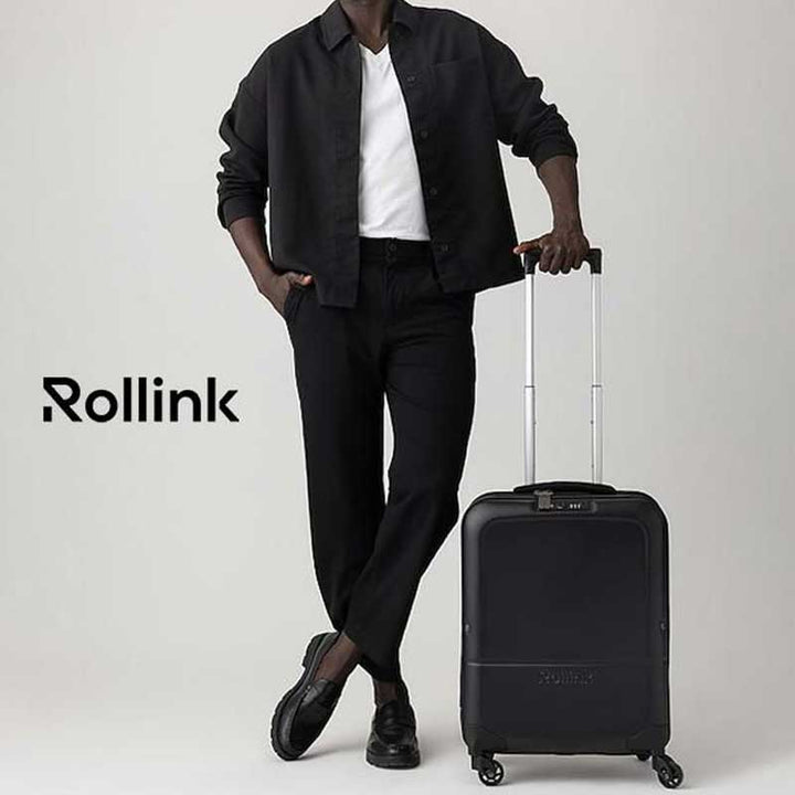 מזוודת טרולי מתקפלת Rollink FLEX LIGHT – שחורה