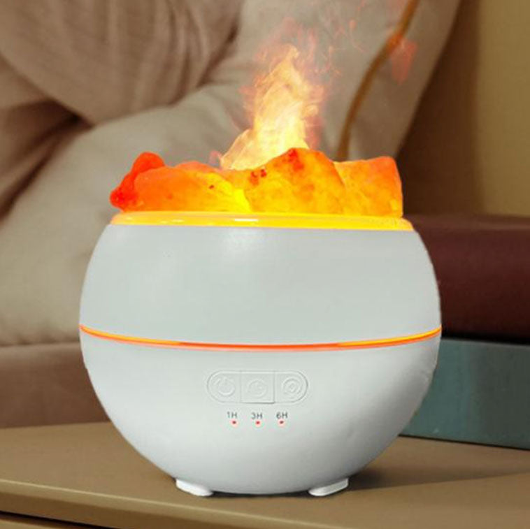 מפיץ ריח עם אבני מלח ואפקט להבה