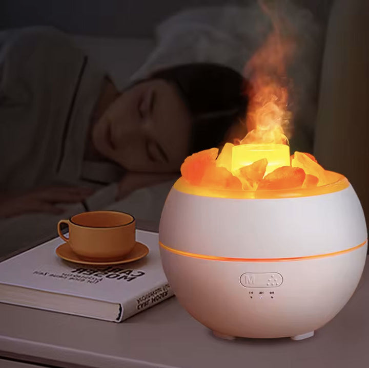 מפיץ ריח עם אבני מלח ואפקט להבה