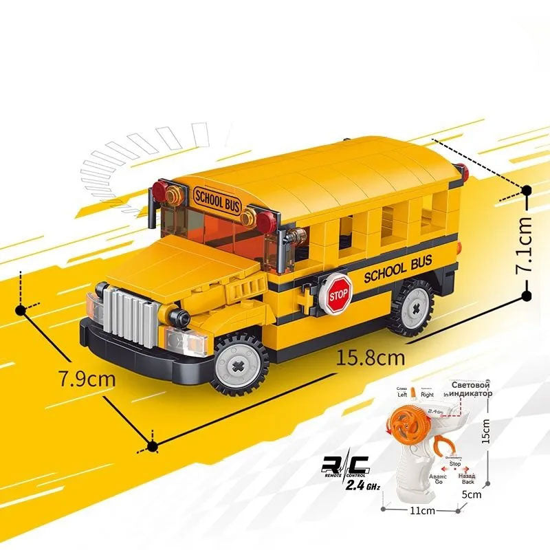 אוטובוס תלמידים על שלט להרכבה – 226 חלקים מבית Pingao Blocks