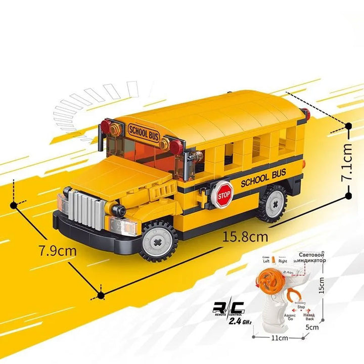 אוטובוס תלמידים על שלט להרכבה – 226 חלקים מבית Pingao Blocks