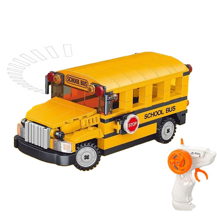 אוטובוס תלמידים על שלט להרכבה – 226 חלקים מבית Pingao Blocks