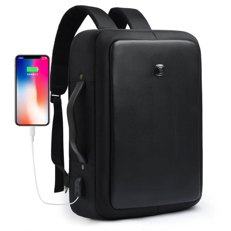 תיק גב עם יציאת USB לטעינה תוך כדי תנועה