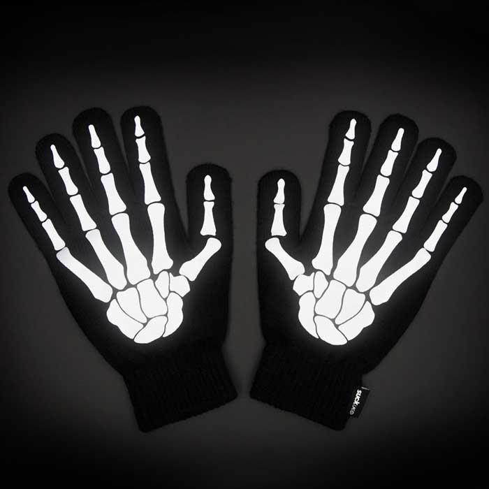 כפפות זוהרות בחושך Reflective Skeleton Gloves
