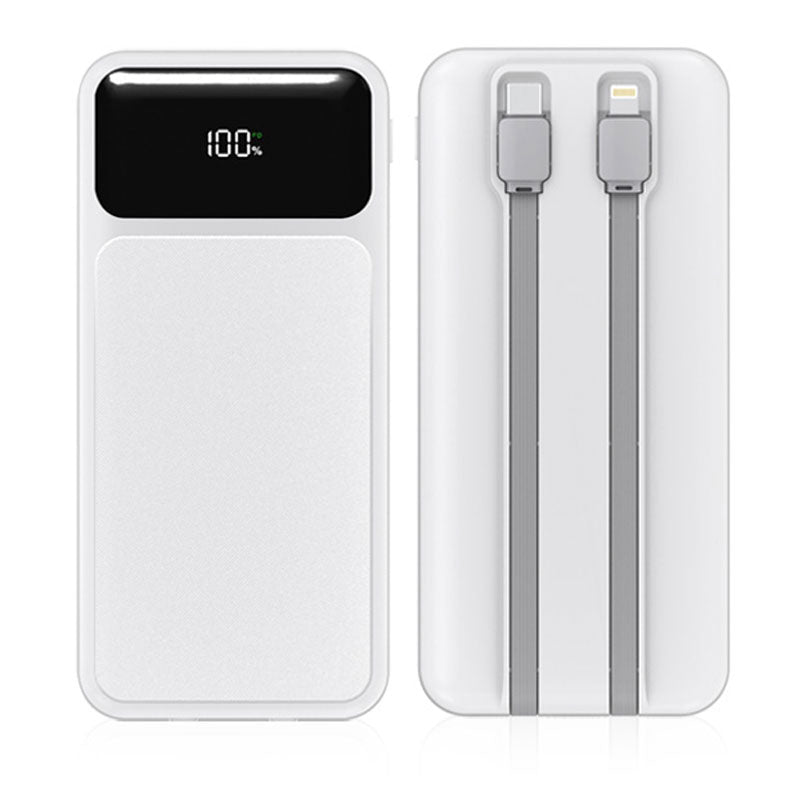 מטען פאוורבנק נייד 10,000mAh עם כבלים מובנים