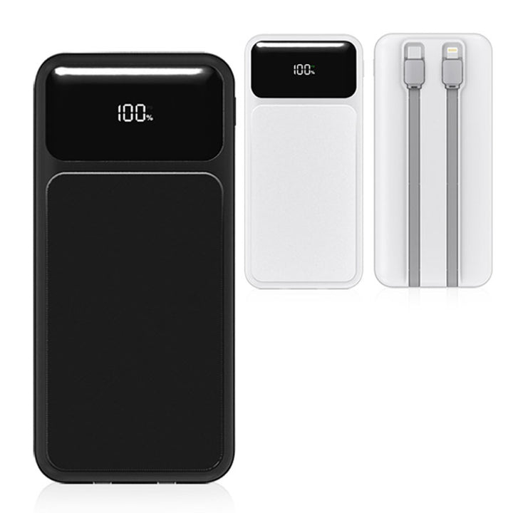 מטען פאוורבנק נייד 10,000mAh עם כבלים מובנים