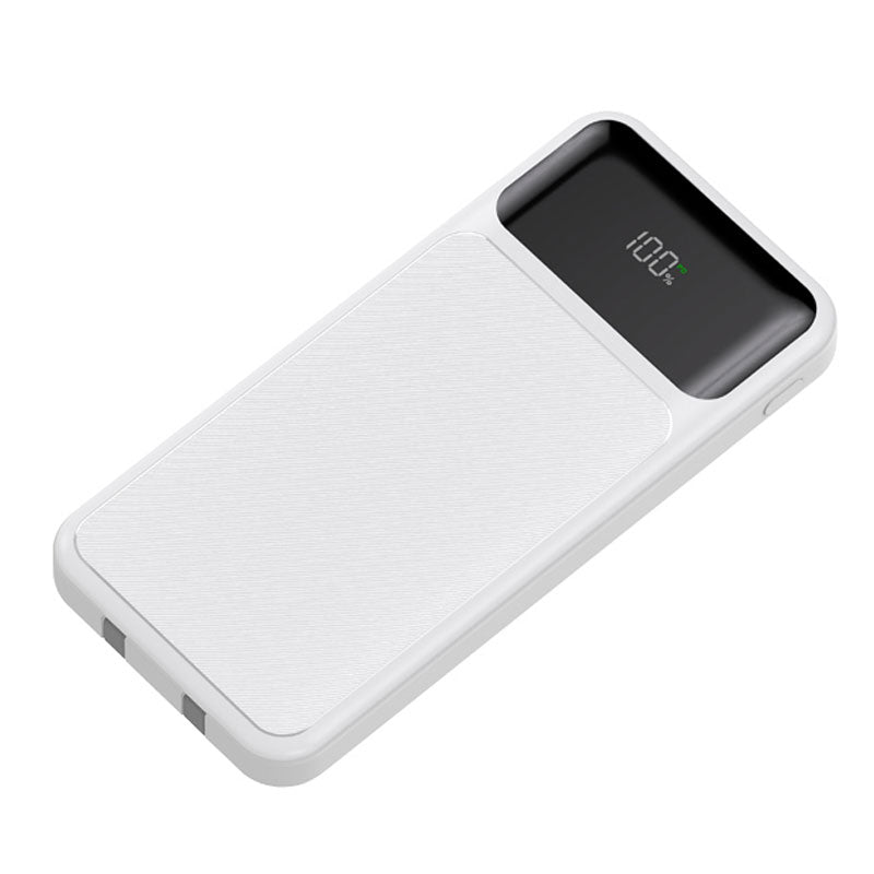 מטען פאוורבנק נייד 10,000mAh עם כבלים מובנים