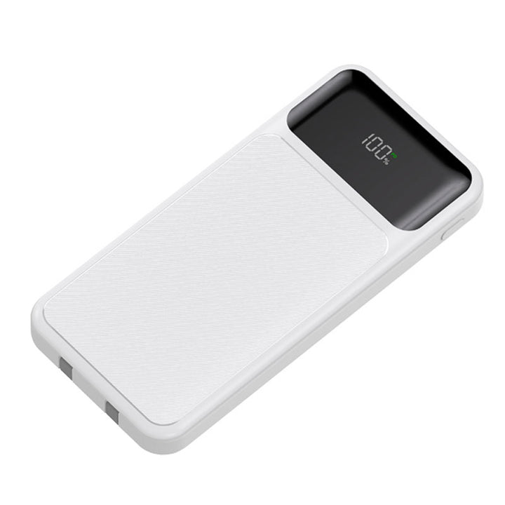 מטען פאוורבנק נייד 10,000mAh עם כבלים מובנים