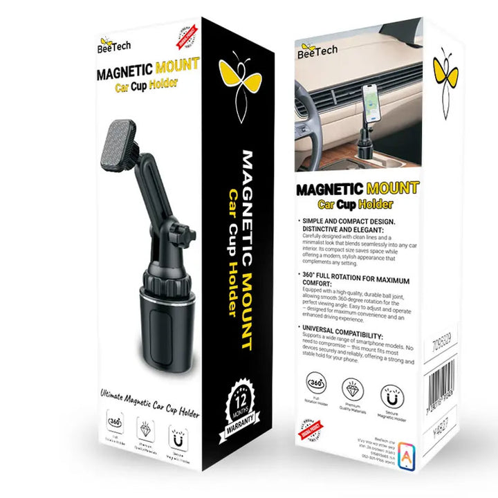 מעמד מגנטי לרכב למתקן הכוסות מבית BeeTech