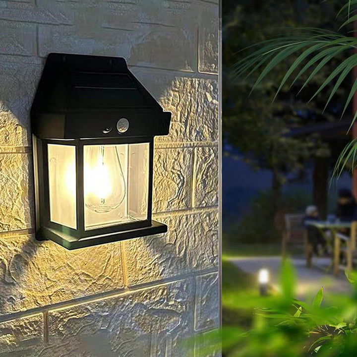 תאורת קיר סולארית מעוצבת עם חיישן תנועה