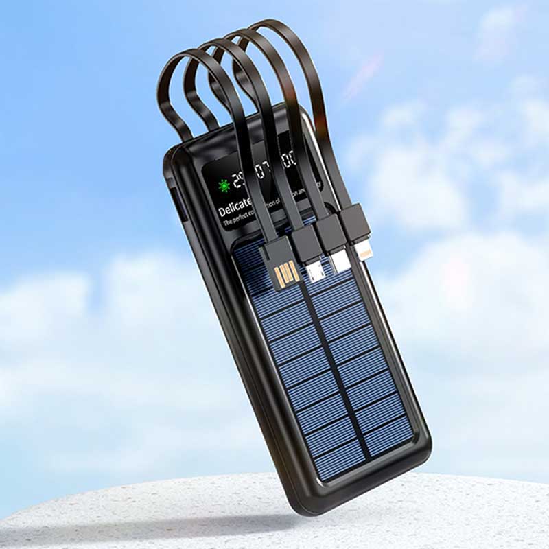 מטען סולארי 10,000mAh עם כבלים