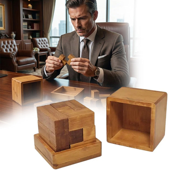 משחק חשיבה מעץ קוביית סומה מבמבוק יוקרתי לאתגר מחשבתי