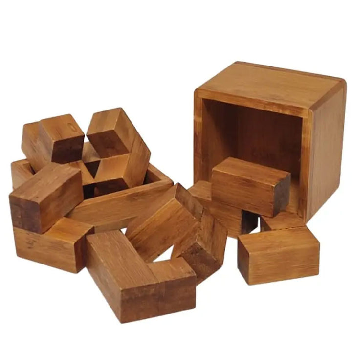 משחק חשיבה מעץ קוביית סומה מבמבוק יוקרתי לאתגר מחשבתי