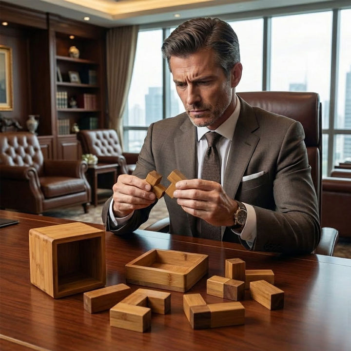 משחק חשיבה מעץ קוביית סומה מבמבוק יוקרתי לאתגר מחשבתי