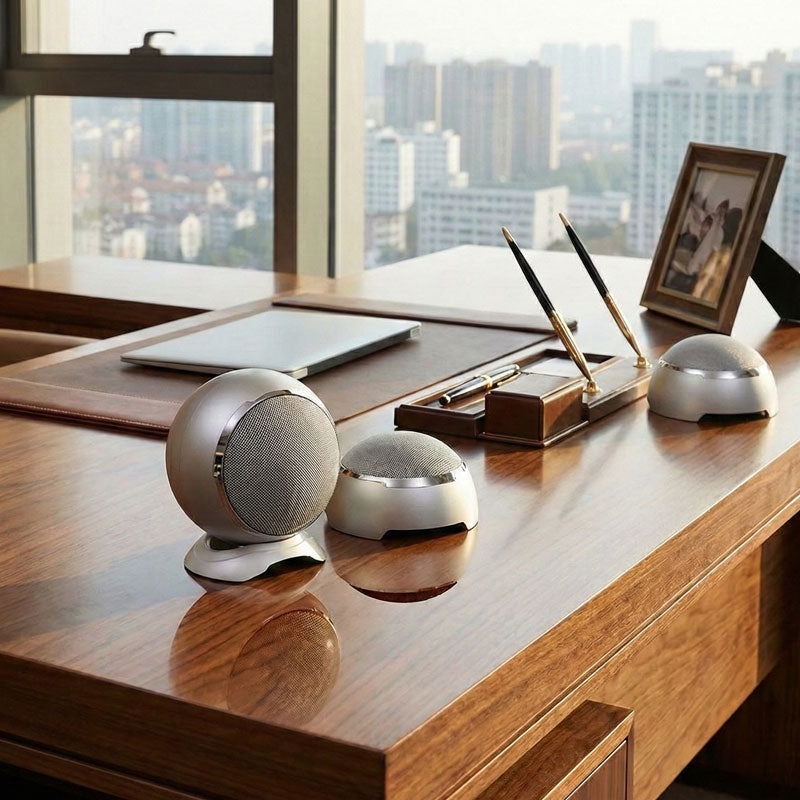 רמקול כדור מונח על שולחן מנהלים, מתנה מרשימה