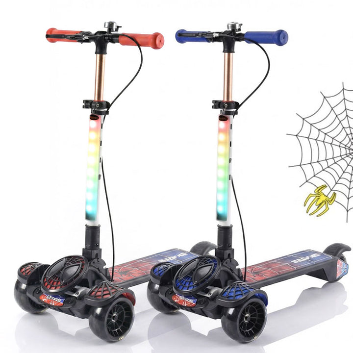 קורקינט ספיידר לילדים מבית SKATER כולל תאורת לד מרהיבה וגלגלי סיליקון רחבים