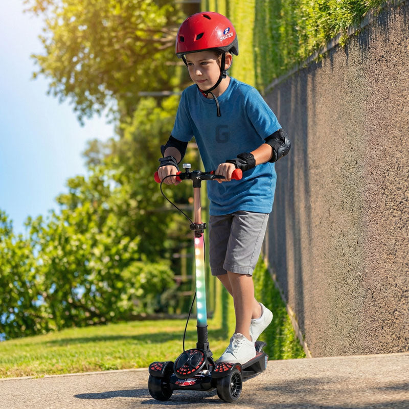 קורקינט ספיידר לילדים מבית SKATER כולל תאורת לד מרהיבה וגלגלי סיליקון רחבים