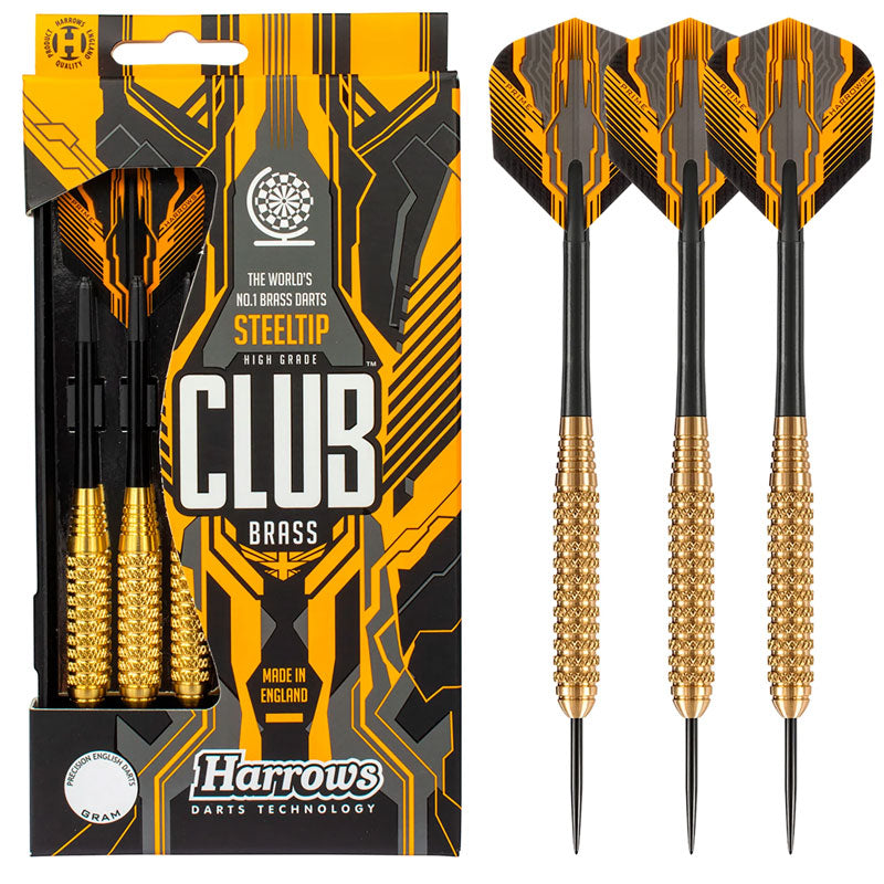סט 3 חיצים מקצועיים 22 גרם Harrows Club Brass + נרתיק