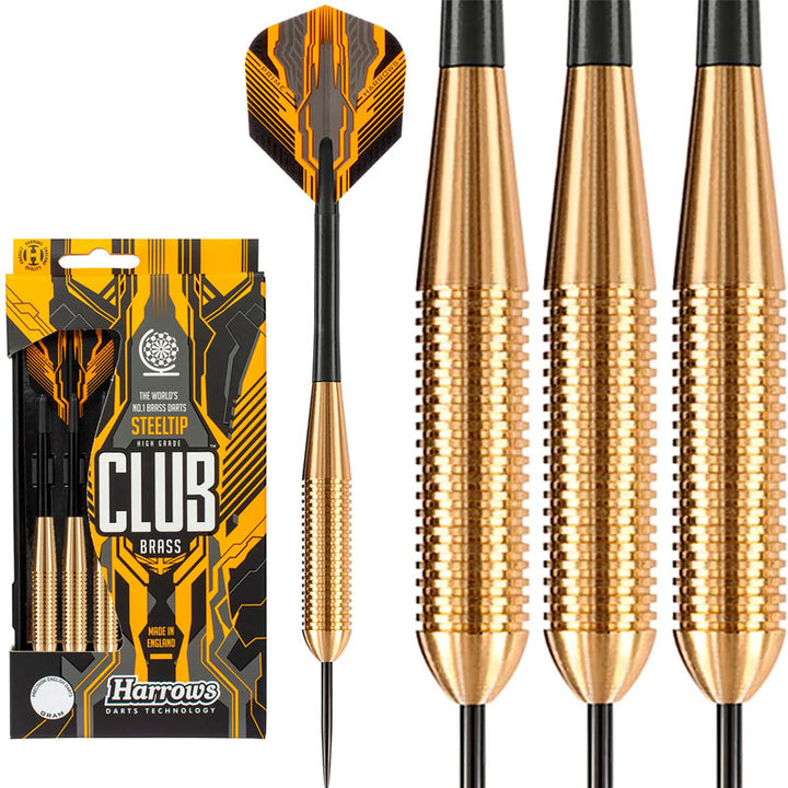 סט 3 חיצים מקצועיים 22 גרם Harrows Club Brass + נרתיק