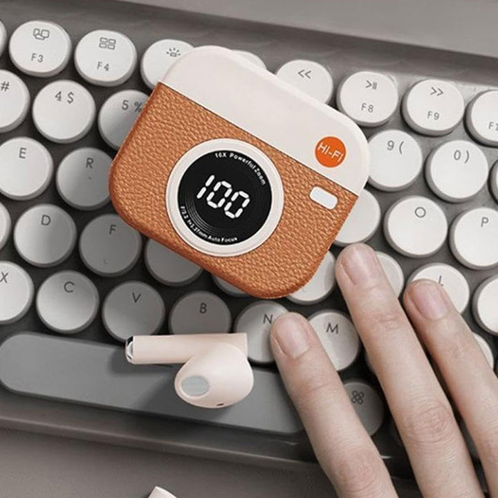 אוזניות TWS בעיצוב מצלמת רטרו דגם WS-017 מבית XtrikeMe