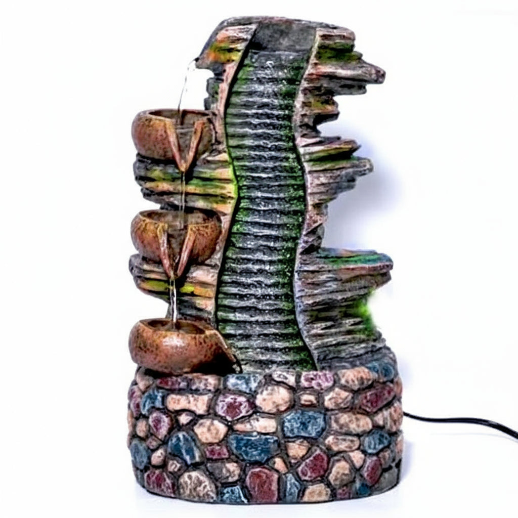 מפל מים שולחני דמוי אבנים