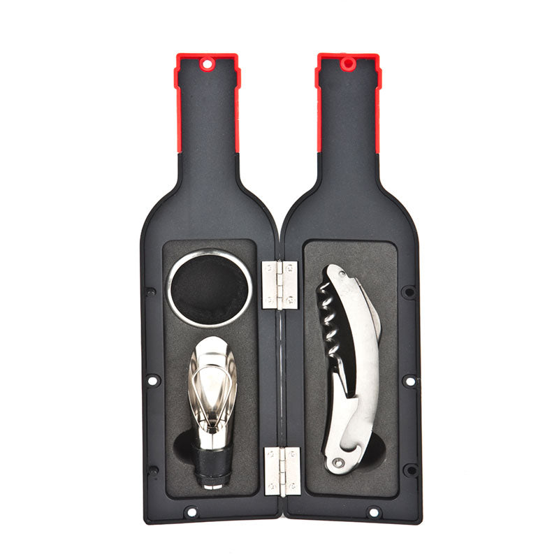 ערכת אביזרים ליין במארז מעוצב של בקבוק יין