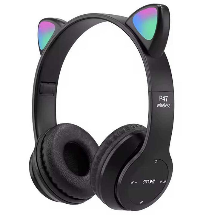 אוזניות בלוטוס P47M בעיצוב אוזני חתול