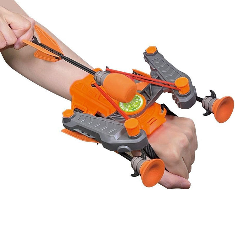 קשת חיצים לילדים שמתלבשת על היד עם חיצי ספוג שורקים