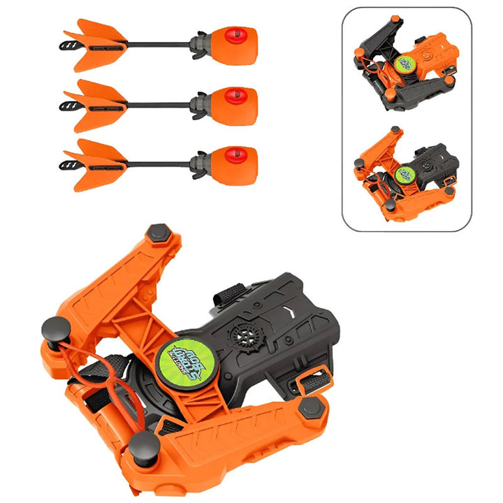 קשת חיצים לילדים שמתלבשת על היד עם חיצי ספוג שורקים