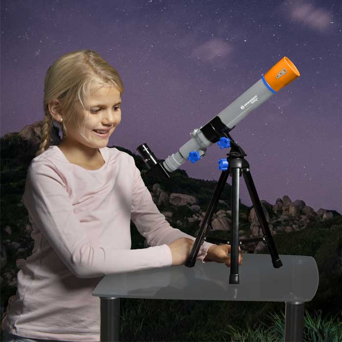 סט טלסקופ ומיקרוסקופ לילדים עם מעמד לסמארטפון